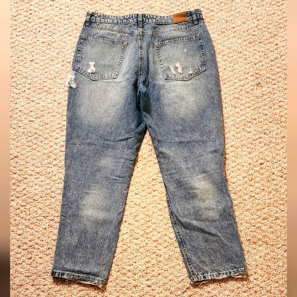 Aero Washed Blue Ripped Mon Jeans Size 14 - Picture 2 of 5